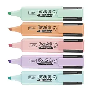 FLAIR Pastel 5 Shades Hi-lighter Pouch Pack