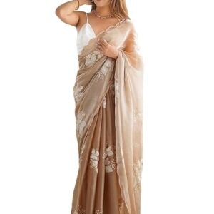 Women's Shimmer Organza Sequence Embroidery Saree